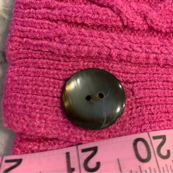 Anne Klein pink cropped sweater button down front cowl collar size M - Picture 8 of 11